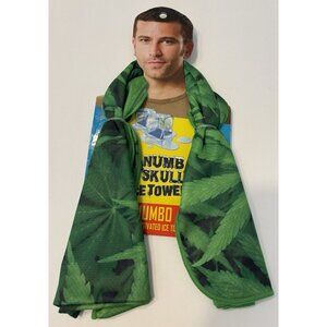 Numb Skull Ice Towels Cannabis Leaf Water Activated Cooling, reusable, 39"X 12"